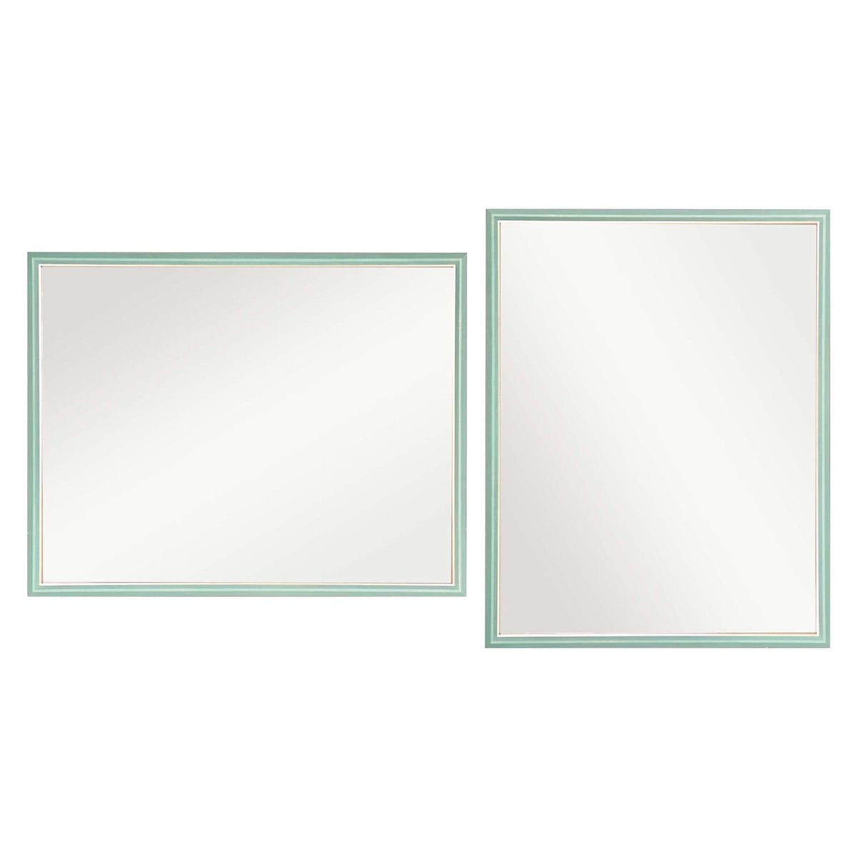 2 Set Wall Mirror | Rectangular Frame | Bathroom | 70x90cm | Turquoise