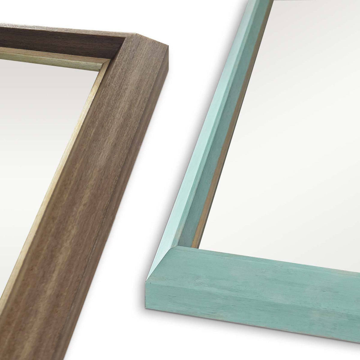 2 Set Wall Mirror | Rectangular Frame | Bathroom | 70x90cm | Turquoise