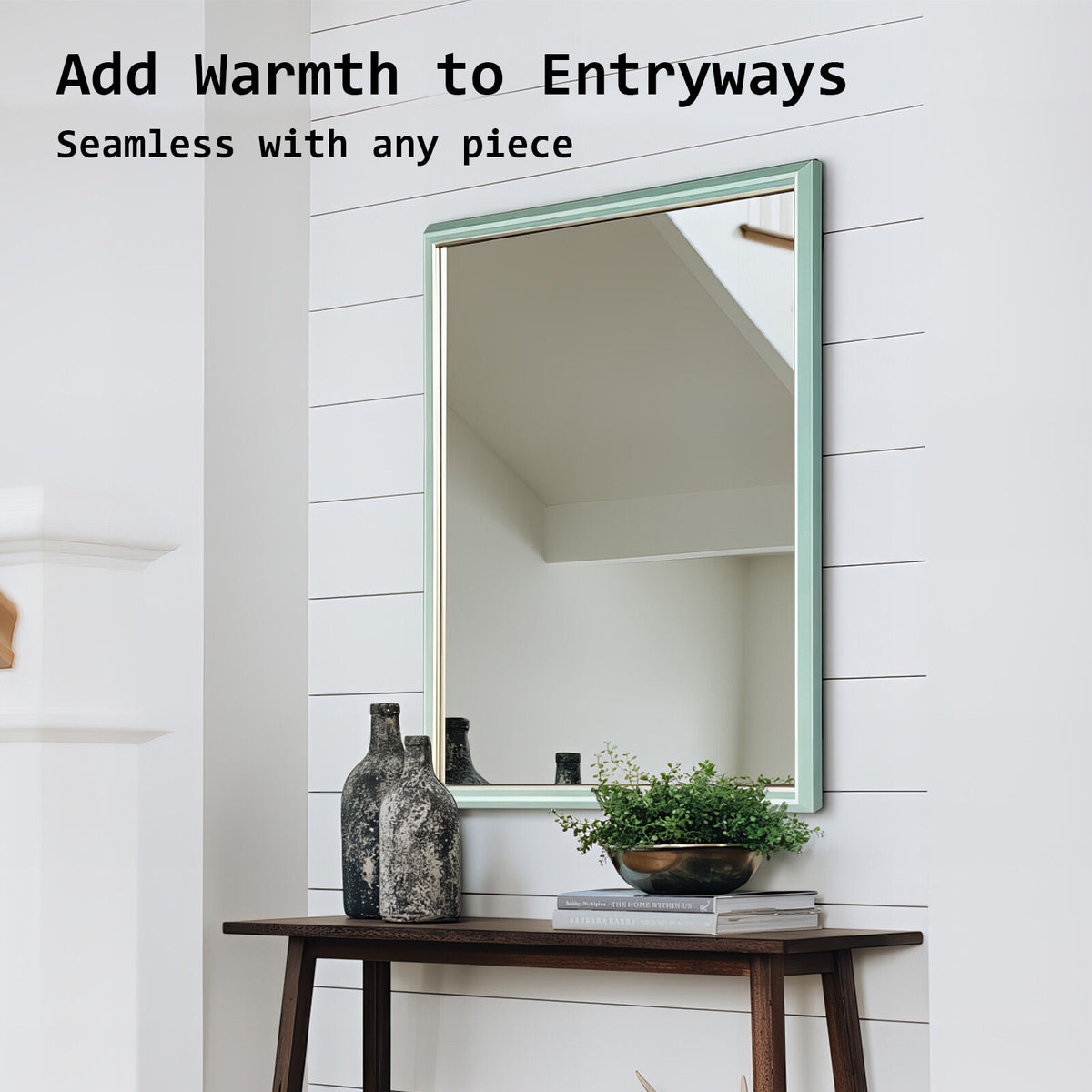 2 Set Wall Mirror | Rectangular Frame | Bathroom | 70x90cm | Turquoise