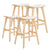 4X Wooden Bar Stool | Padded Fabric Dining Chair | Kanso | 65cm | Beige