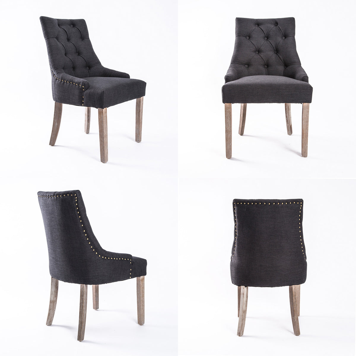 French Provincial Dining Chair | Oak Leg | AMOUR BLACK