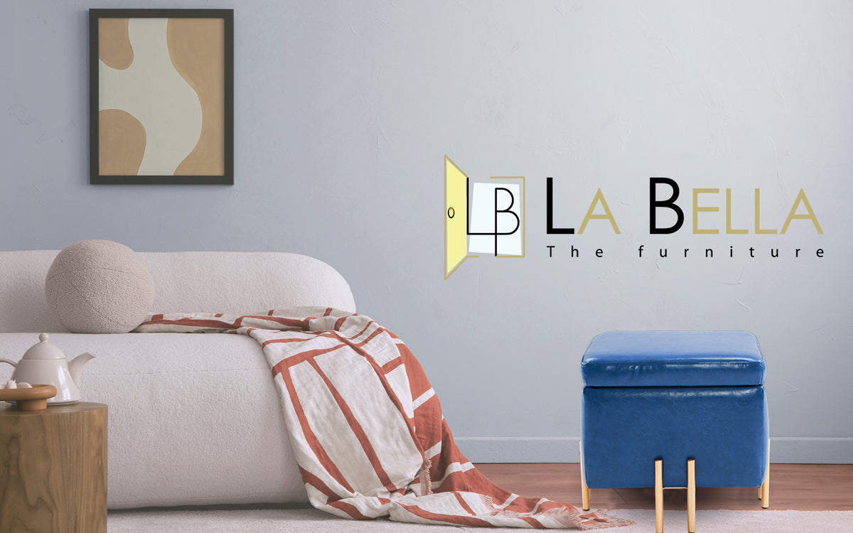 Storage Ottoman Foot Stool Cube Tuffet Seat | 45cm | PU Leather | Blue