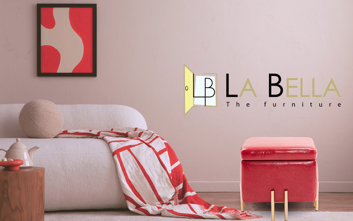 Storage Ottoman Foot Stool Cube Tuffet Seat | 45cm | PU Leather | Red