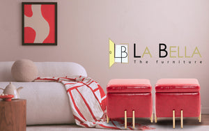 2x Storage Ottoman Foot Stool Cube Tuffet Seat | 45cm | PU Leather | Red