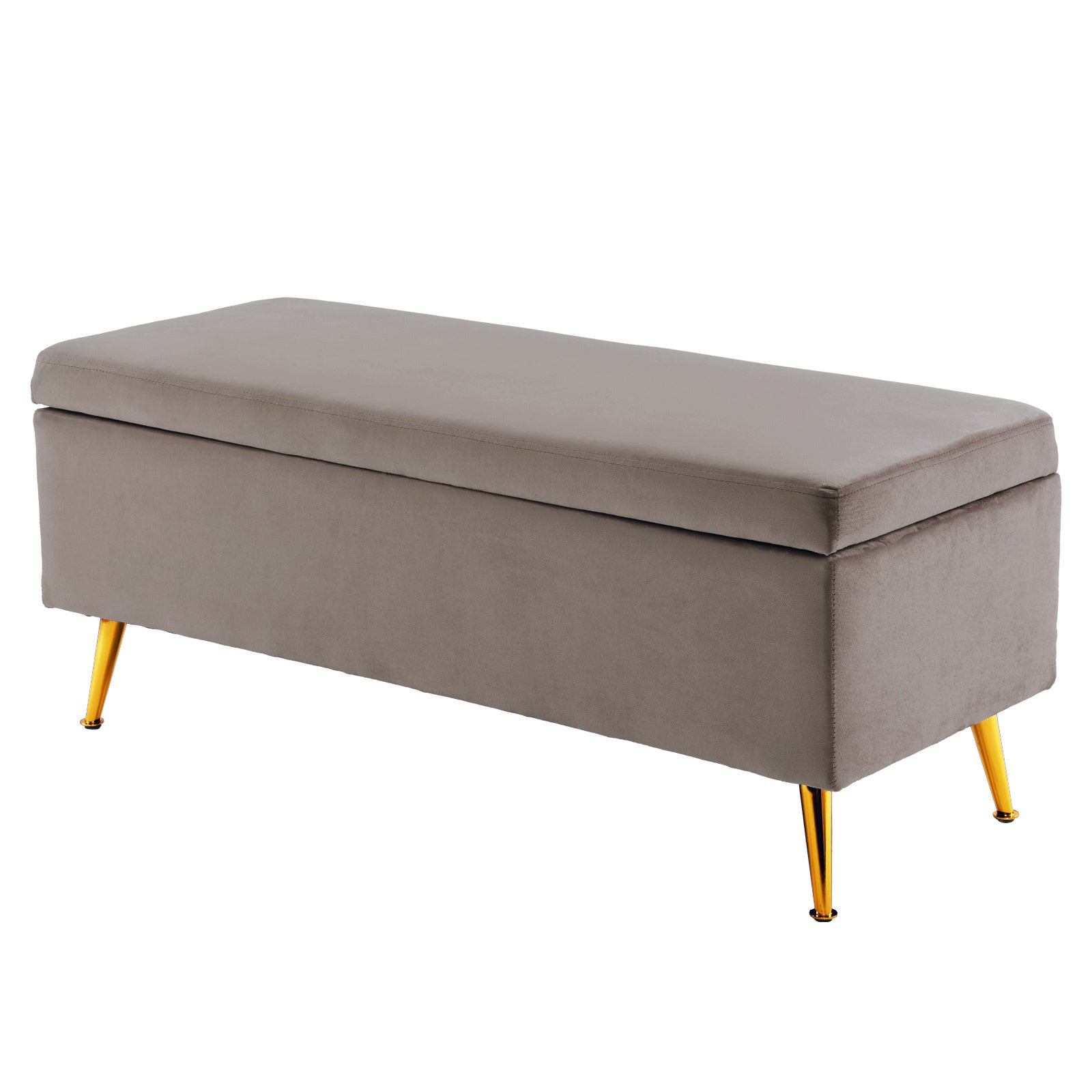 Storage Ottoman Stool Bench Seat | 110cm | Velvet | Grey