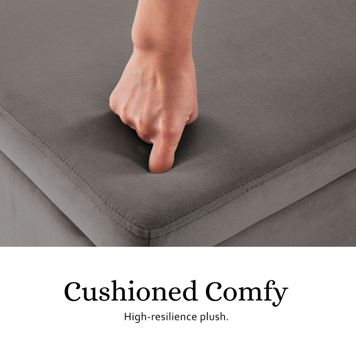 Storage Ottoman Stool Bench Seat | 110cm | Velvet | Grey