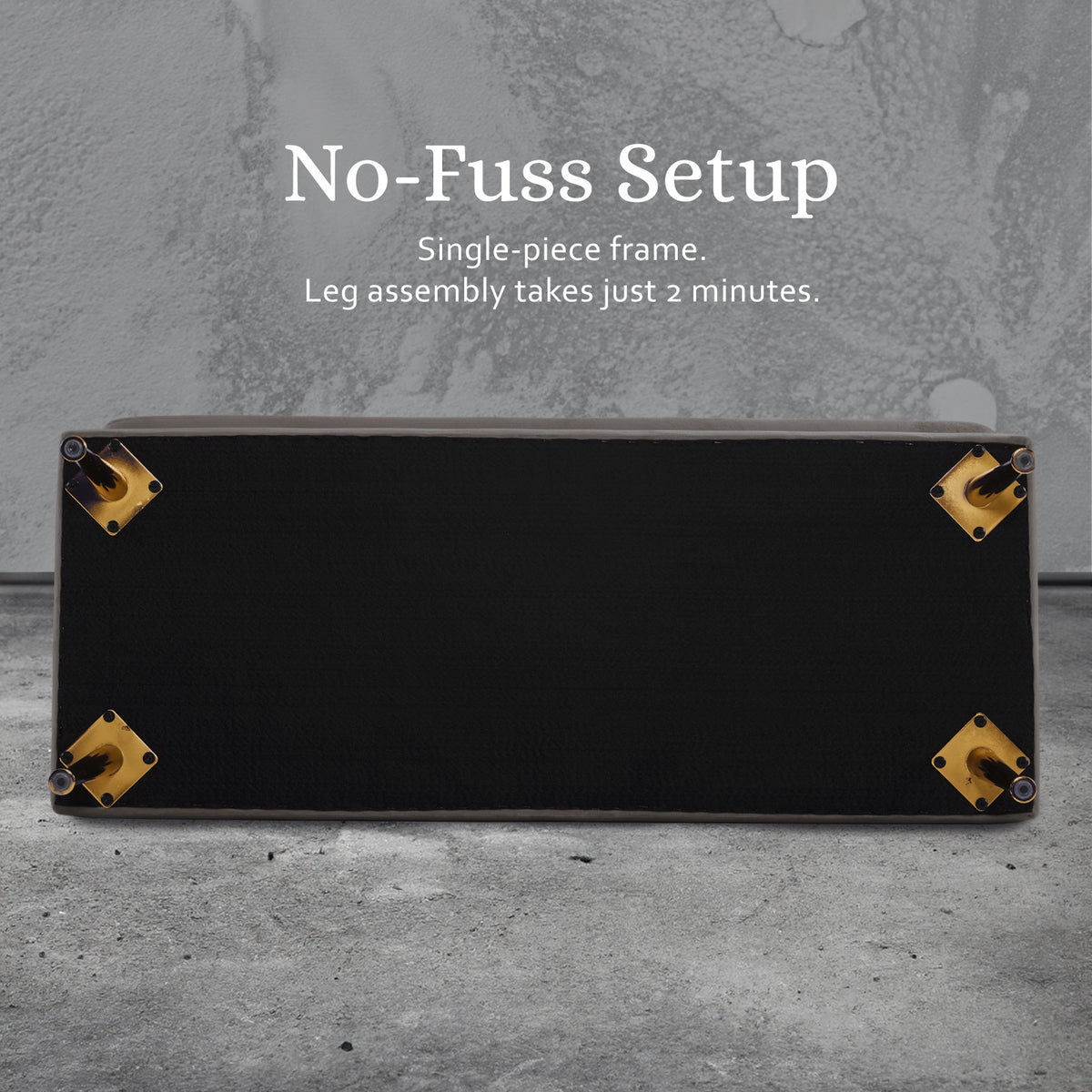 Storage Ottoman Stool Bench Seat | 110cm | Velvet | Grey