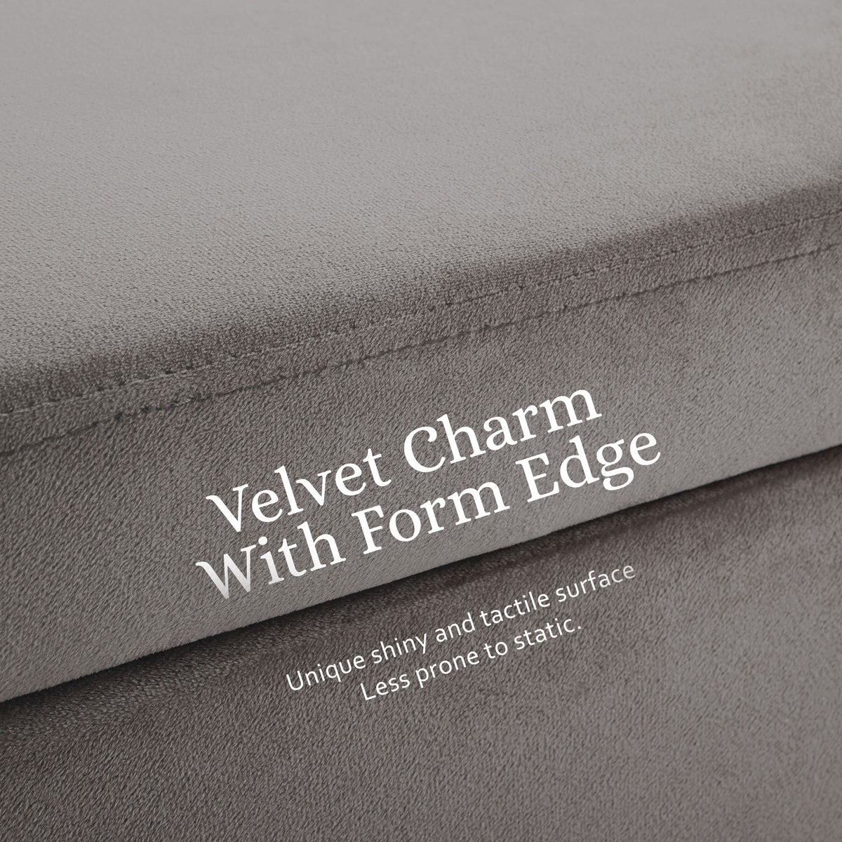 Storage Ottoman Stool Bench Seat | 110cm | Velvet | Grey