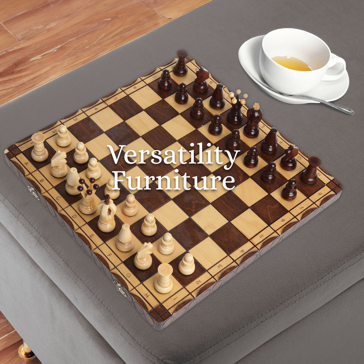 Storage Ottoman Stool Bench Seat | 110cm | Velvet | Grey