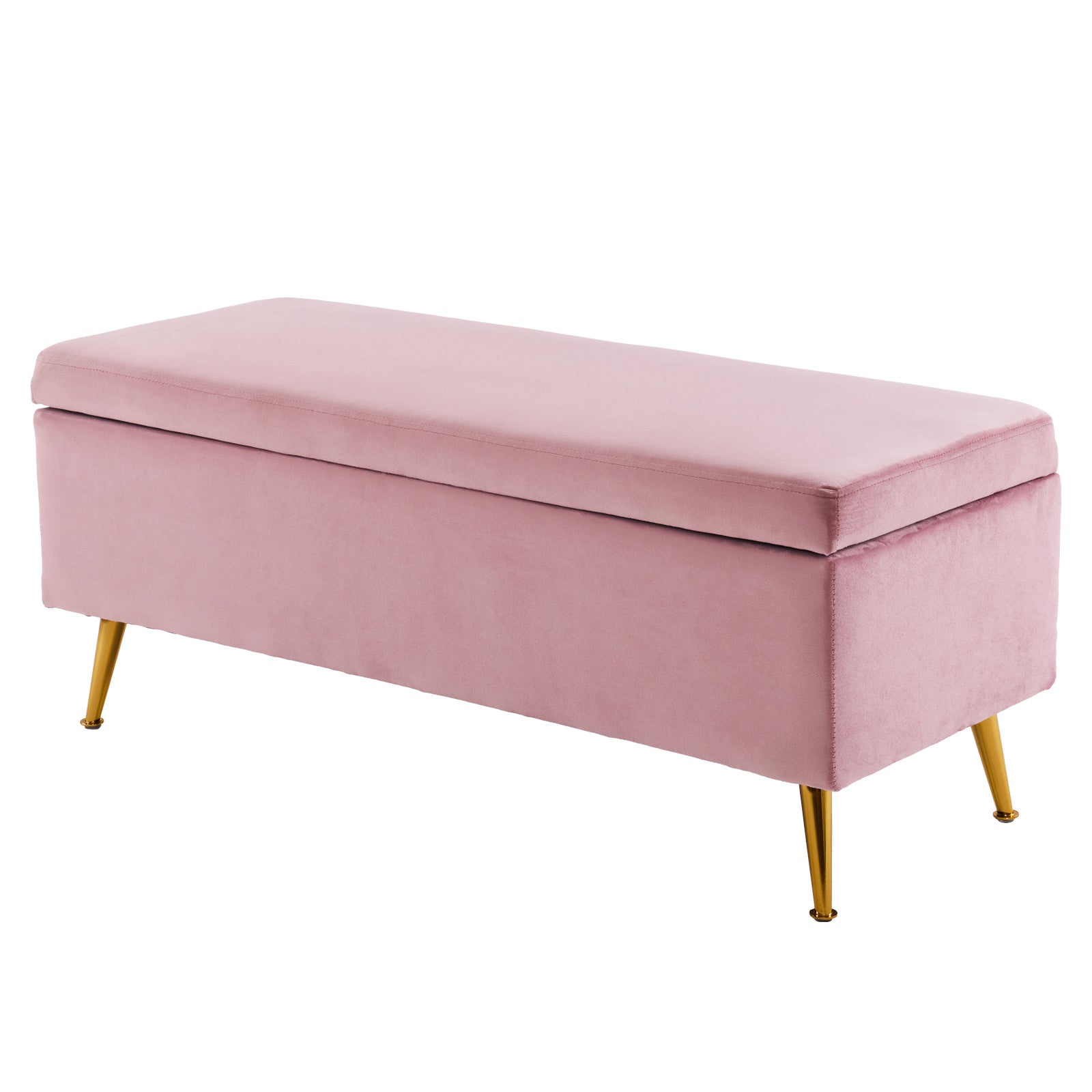 Storage Ottoman Stool Bench Seat | 110cm | Velvet | Pink