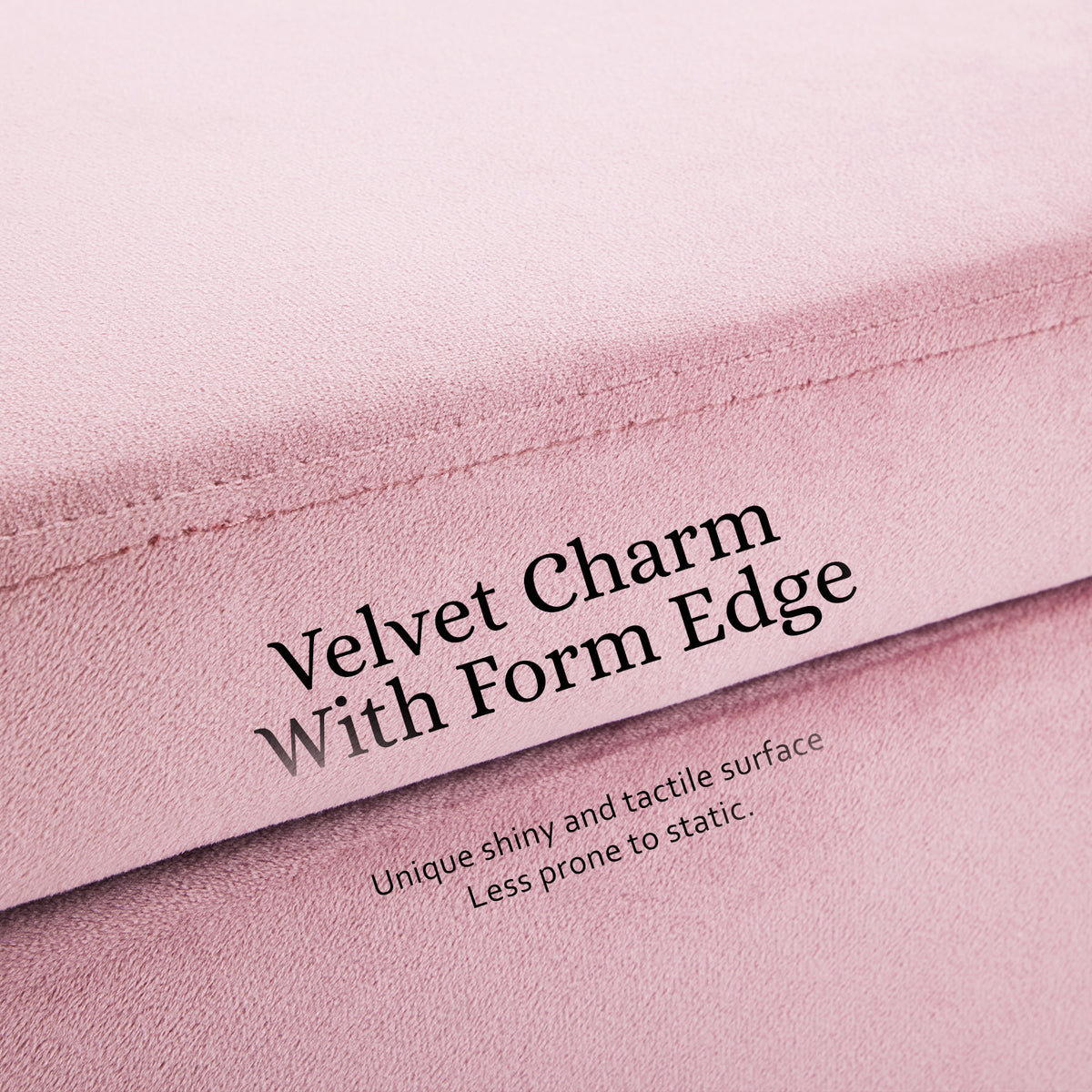 Storage Ottoman Stool Bench Seat | 110cm | Velvet | Pink