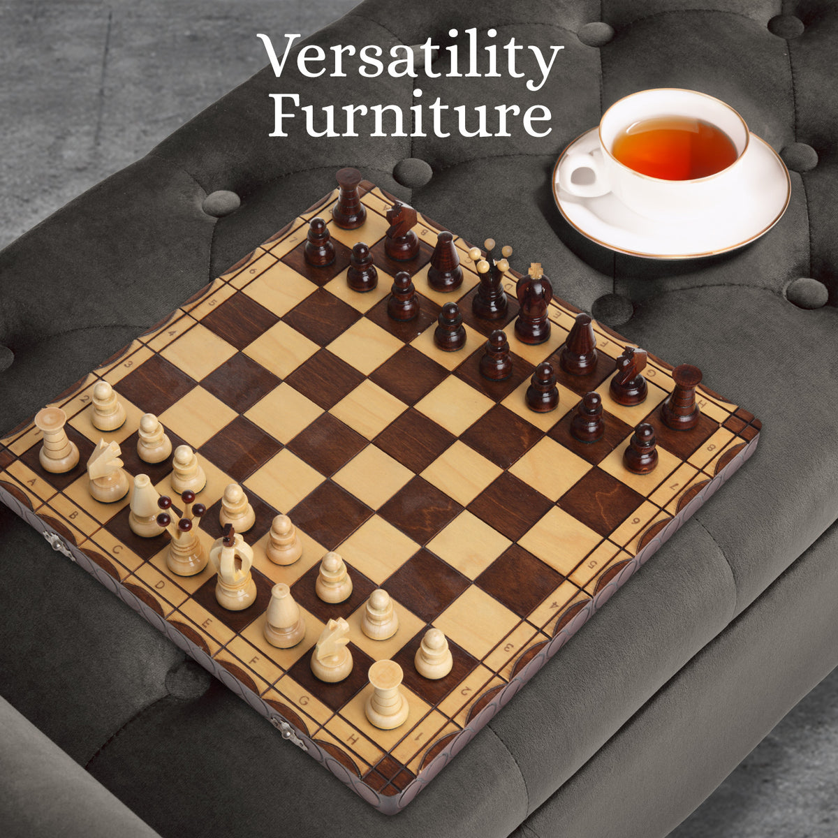 Storage Ottoman Stool Arm Bench Seat | 132cm | Velvet | Grey