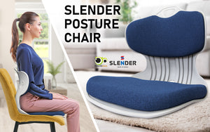 Slender Chair | Posture Correction Seat | Floor Lounge | Padded Stackable | Blue