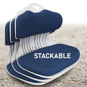 Slender Chair | Posture Correction Seat | Floor Lounge | Padded Stackable | Blue