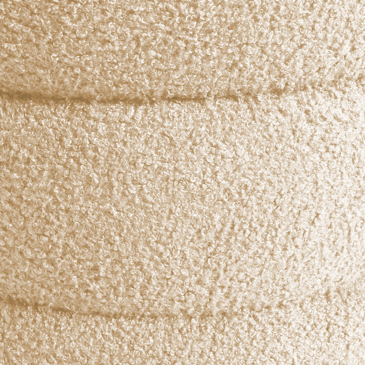 2X Round Stacked Ottoman Stool | Teddy Fleece Fabric Foot Rest | 38cm | Beige