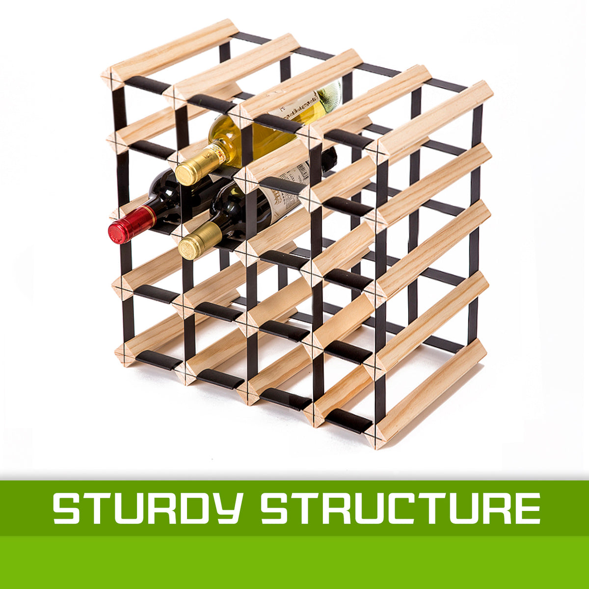 Timber Wine Rack Storage | Cellar Organizer | 20 Bottle