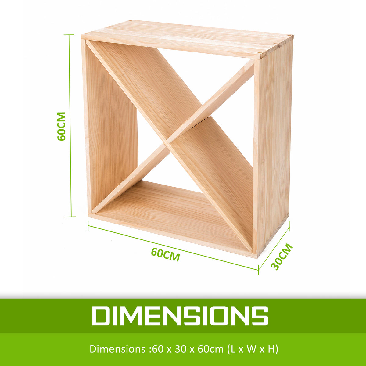 Timber Criss Cross Wine Rack Storage | Cellar Organizer | 24 Bottle