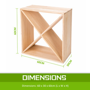 Timber Criss Cross Wine Rack Storage | Cellar Organizer | 24 Bottle