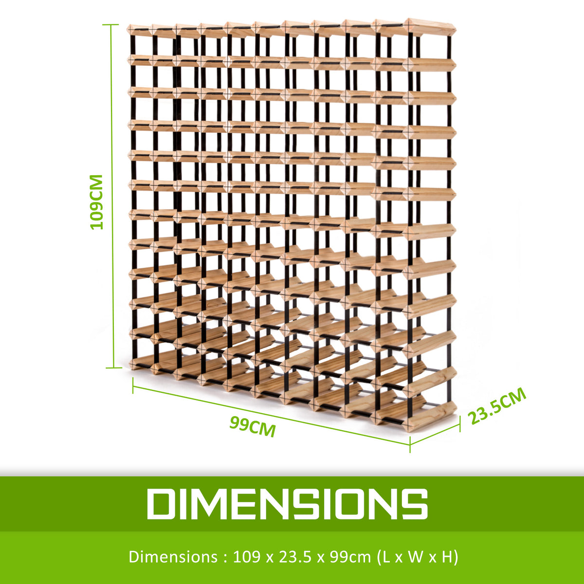 Timber Wine Rack Storage | Cellar Organizer | 120 Bottle