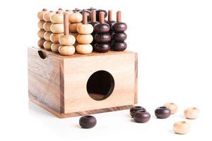 4 in a Row Game | 3D Handmade Wooden Connect Four Board