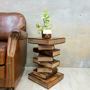Side Table | Corner Stool | Plant Stand | Raintree Wood | Natural Finish | Book