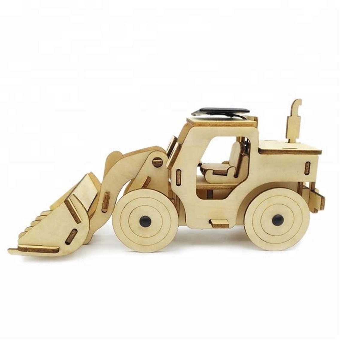 Model Bulldozer Tipper Truck | Solar or Battery Powered | Plywood Model | Includes Motor or Solar Powered Options | Paint Brush Set