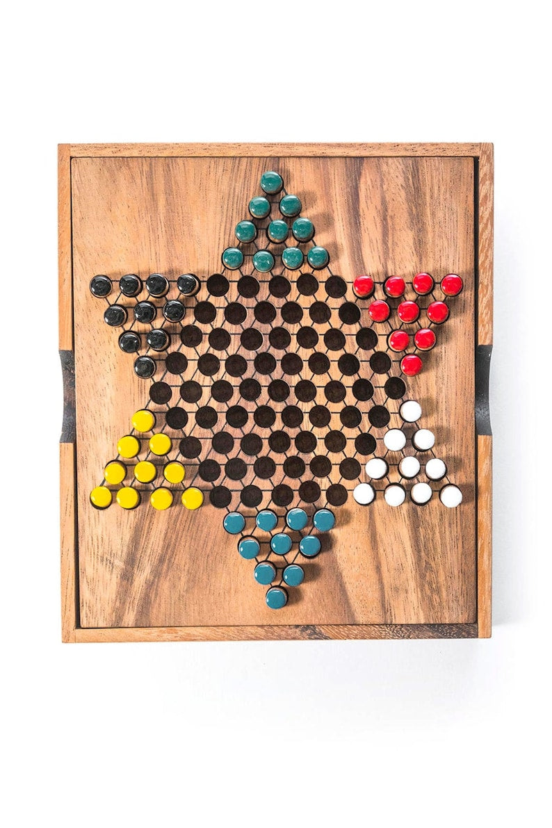 Chinese Checkers | Wooden Board Strategy Game | For Adults & Kids
