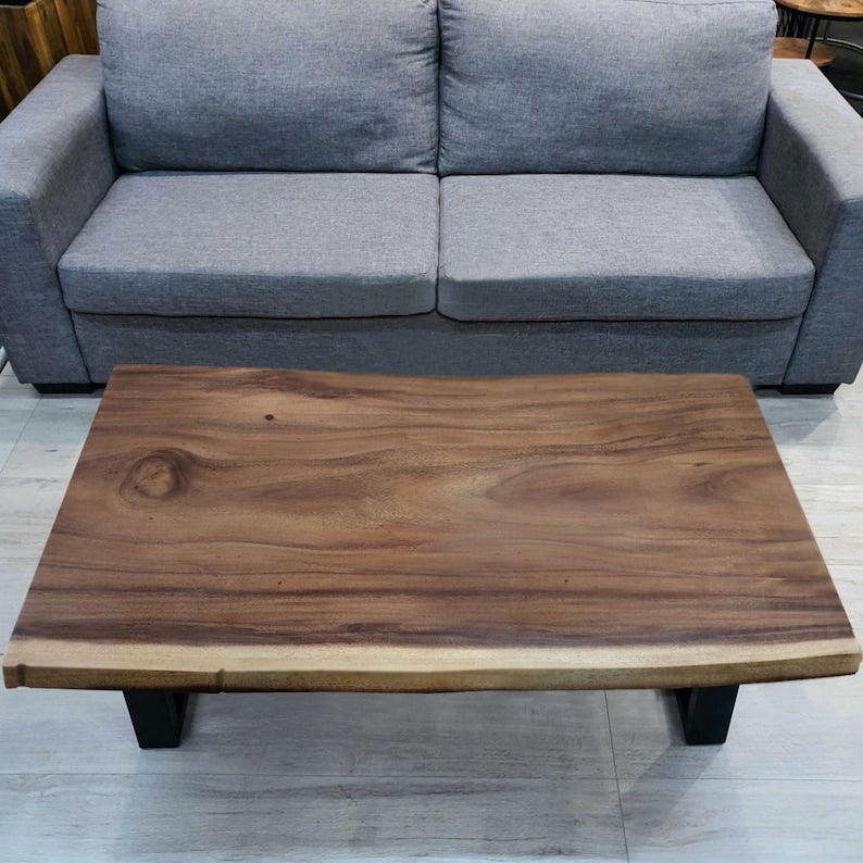 Coffee Table | 1.2m (120cm) Hand-Carved from Acacia Tree (Saur Wood) | Nature-Inspired Design