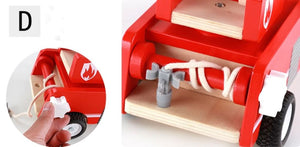 Fire Truck Toy | Wooden | 3 Years+ | With Ladder & Firemen | Red Fire Engine