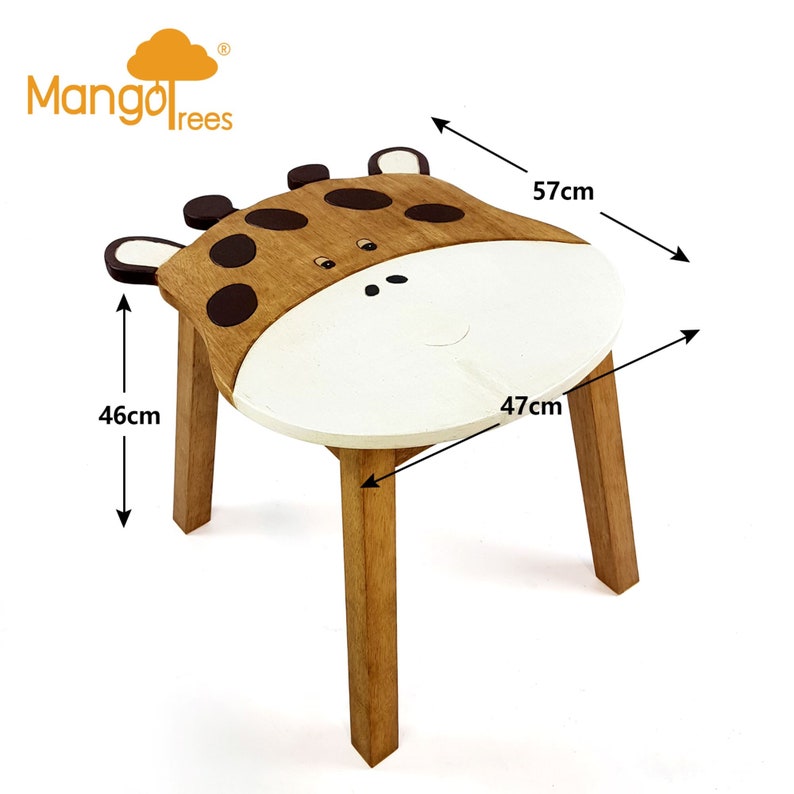 Hand-Carved Children's Table | Wooden Giraffe Theme