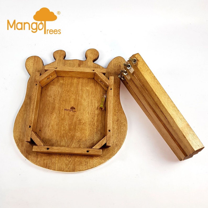 Hand-Carved Children's Table | Wooden Giraffe Theme