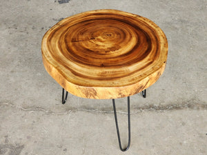 Round Raintree Wood Live Edge Coffee Table | Organic & Natural Design
