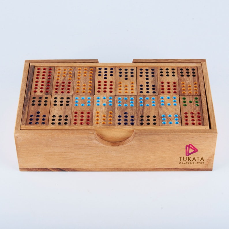 Wooden Domino Game Set | Handmade Dominoes in Gift Box
