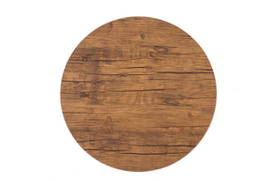 YES4HOMES Vintage Round Coffee Tables | Set of 2 | Side Tables | Robust Steel Frame for Living Room | Bedroom | Rustic Brown and Black