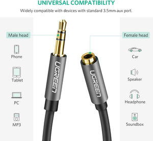 3.5mm Male to 3.5mm Female Extension Cable | 5M | Black