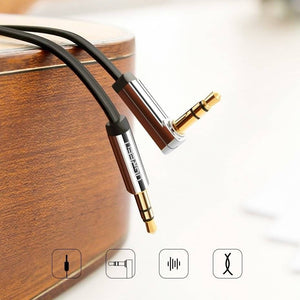 UGREEN 10729 3.5mm Male to Right Angle Aux Cable | 5m | Black | Flexible & Durable Design