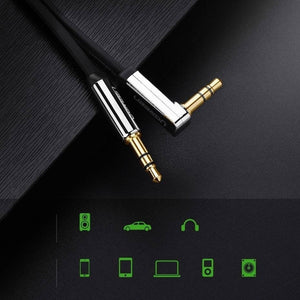 UGREEN 10729 3.5mm Male to Right Angle Aux Cable | 5m | Black | Flexible & Durable Design