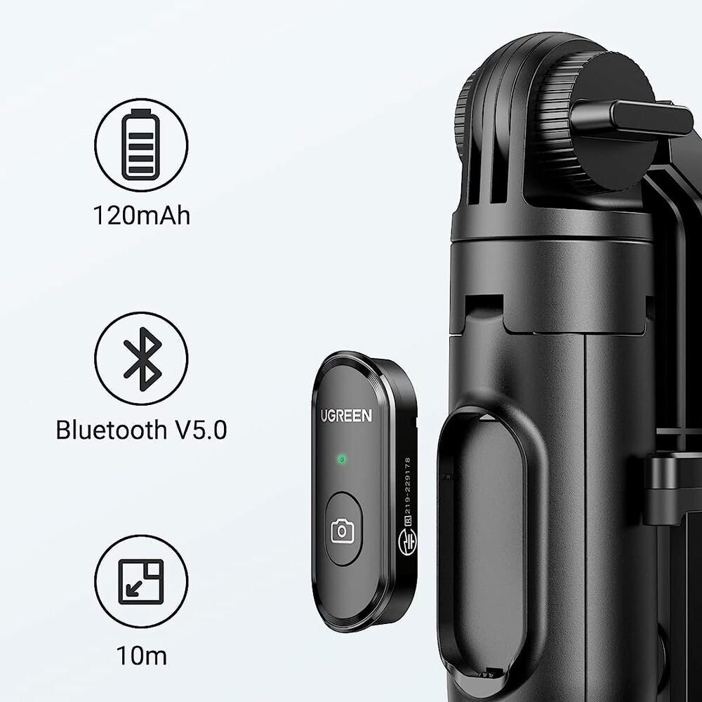 UGREEN 15062 Selfie Stick Tripod | 1.5M | Bluetooth Remote | Portable & Adjustable