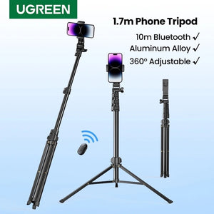 UGREEN 15062 Selfie Stick Tripod | 1.5M | Bluetooth Remote | Portable & Adjustable