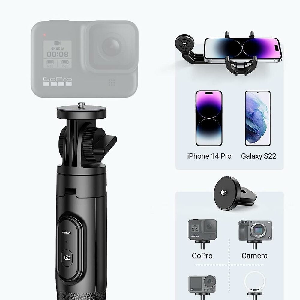 UGREEN 15062 Selfie Stick Tripod | 1.5M | Bluetooth Remote | Portable & Adjustable