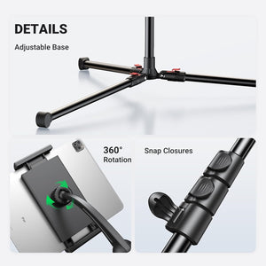 15647 2-in-1 Tablet + Phone Tripod Stand | Max 12.9” Tablet | Max 7.2” Phone