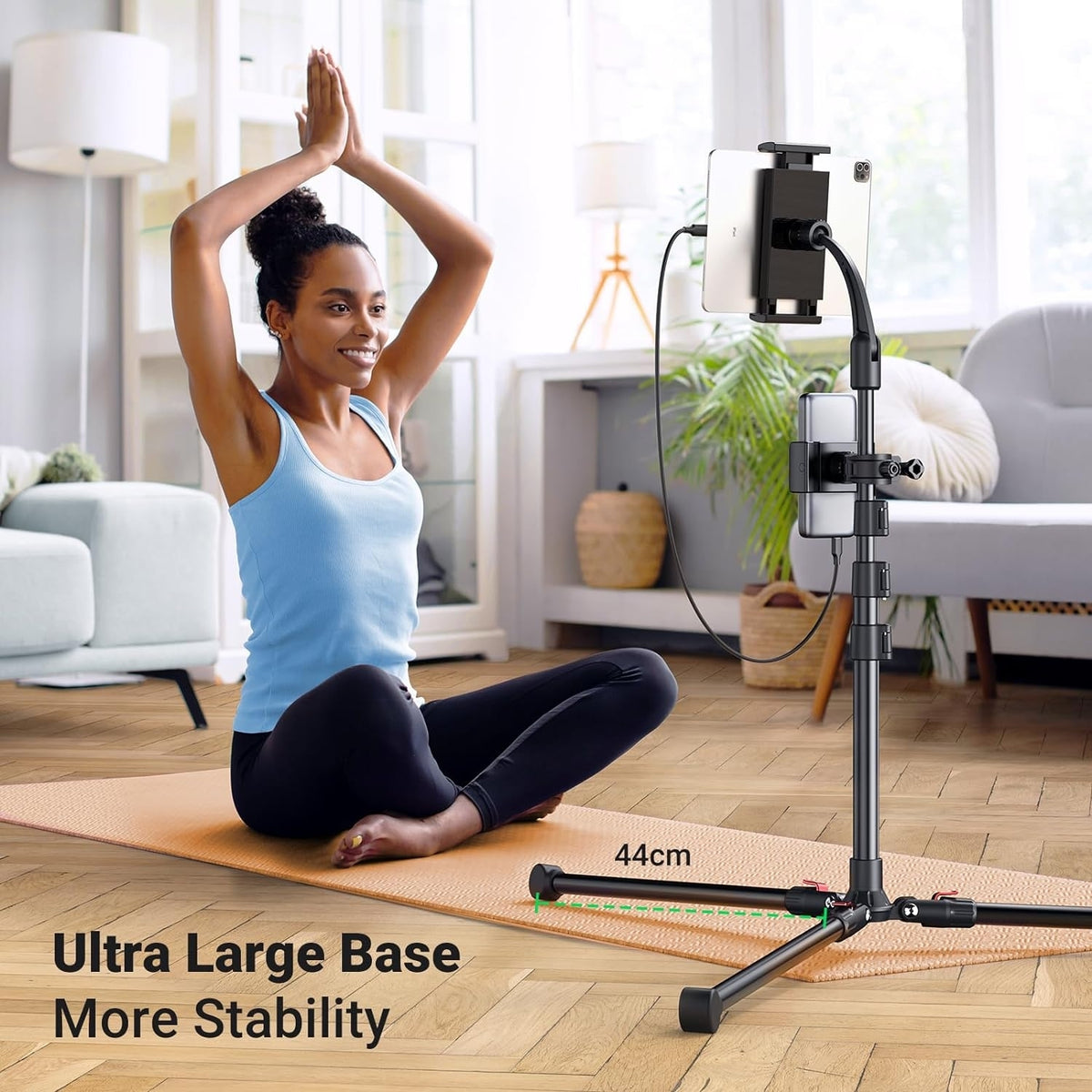 15647 2-in-1 Tablet + Phone Tripod Stand | Max 12.9” Tablet | Max 7.2” Phone