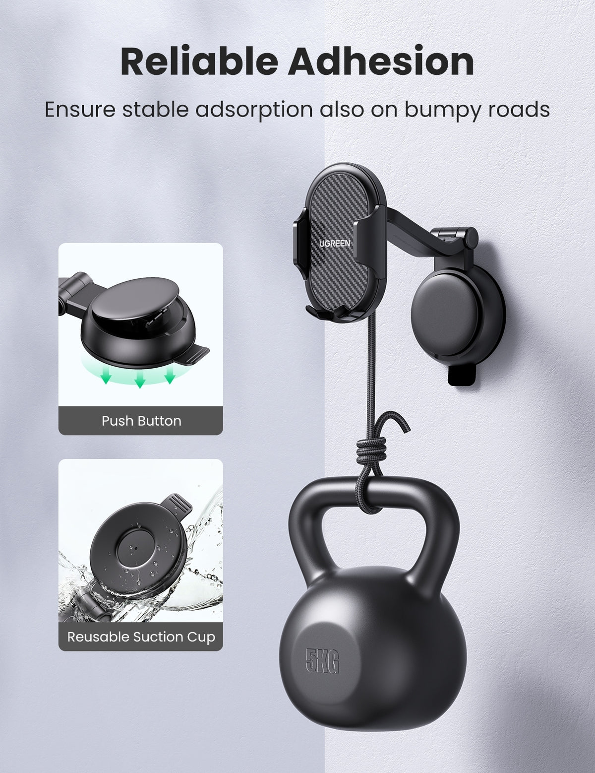20473 Waterfall-Shaped Suction Cup Phone Mount