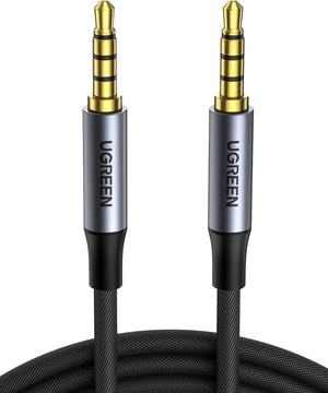 UGREEN 20785 3.5mm Braided 4-Pole Audio Cable | Male to Male | 3m | High-Quality Sound