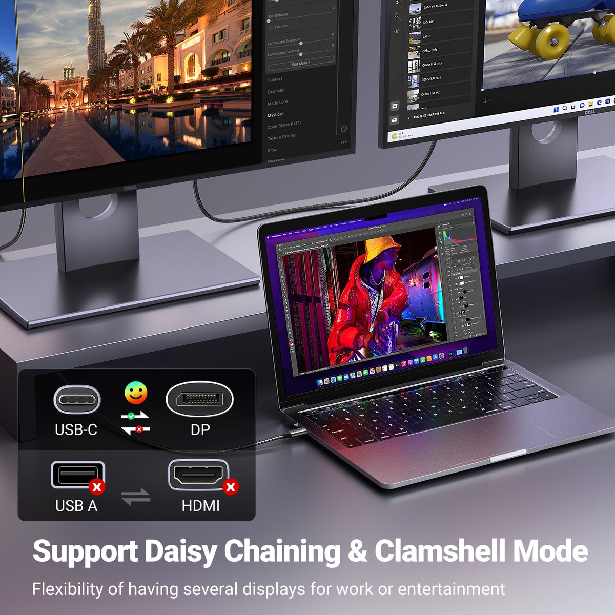 UGREEN 25158 USB-C to DisplayPort 8K Cable | 2m | Ultra HD Video Transmission