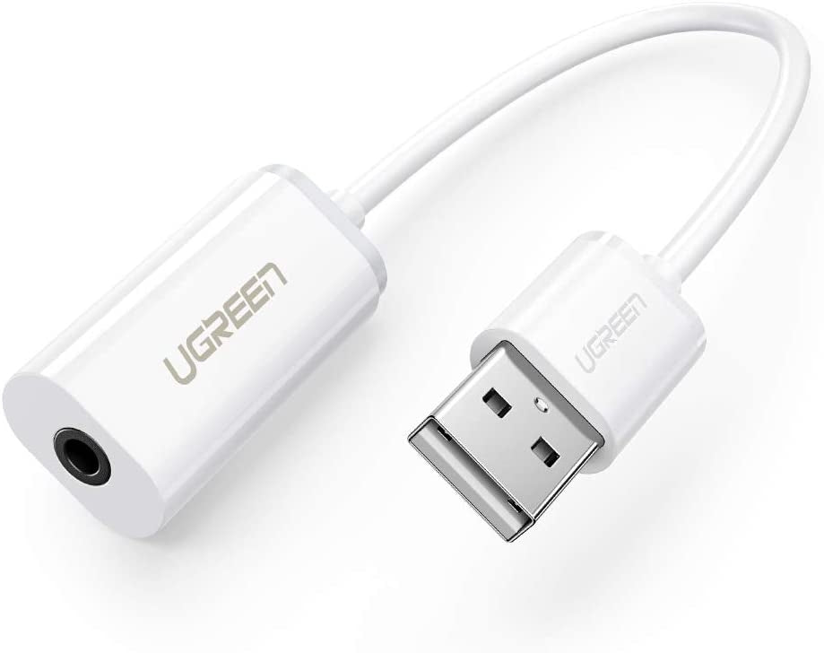 USB A Male to 3.5mm Aux Cable | White