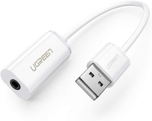 USB A Male to 3.5mm Aux Cable | White