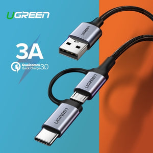 30875 2-in-1 USB-A to Micro USB / USB-C Cable | 1m