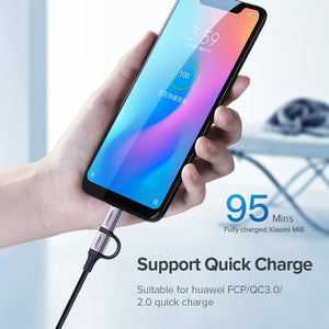 30875 2-in-1 USB-A to Micro USB / USB-C Cable | 1m