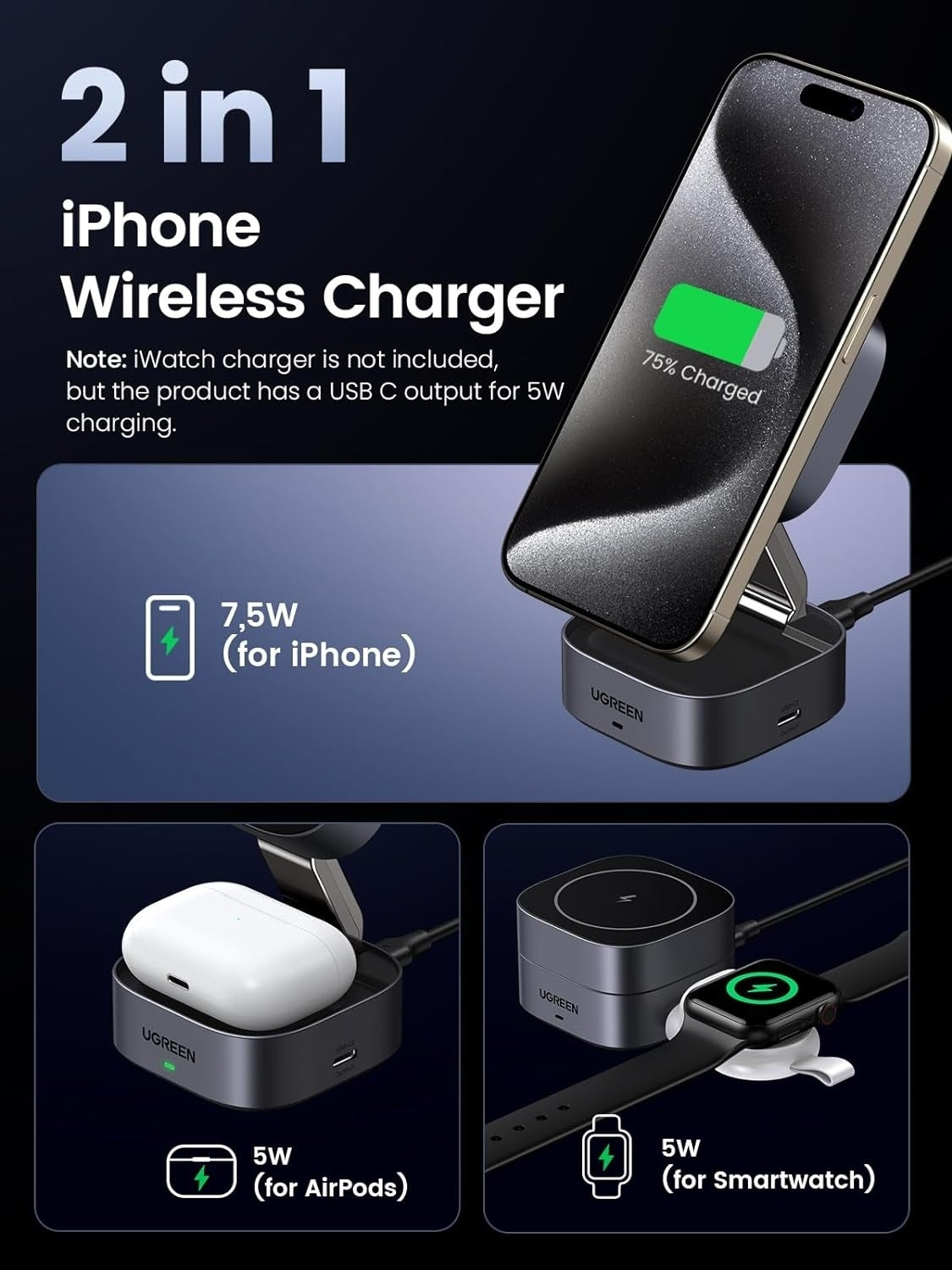 35278 2-in-1 Magsafe Wireless Charger with Stand